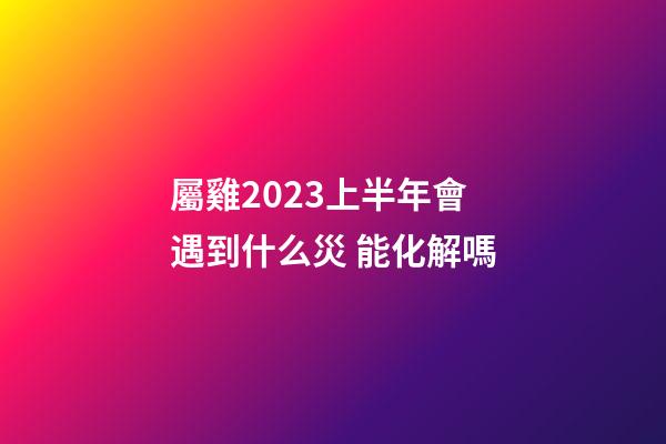 屬雞2023上半年會遇到什么災 能化解嗎
